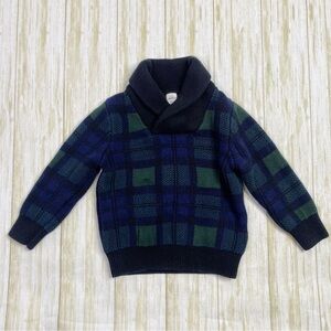 Baby Gap Blue Green and Black Plaid Knit Pullover Sweater